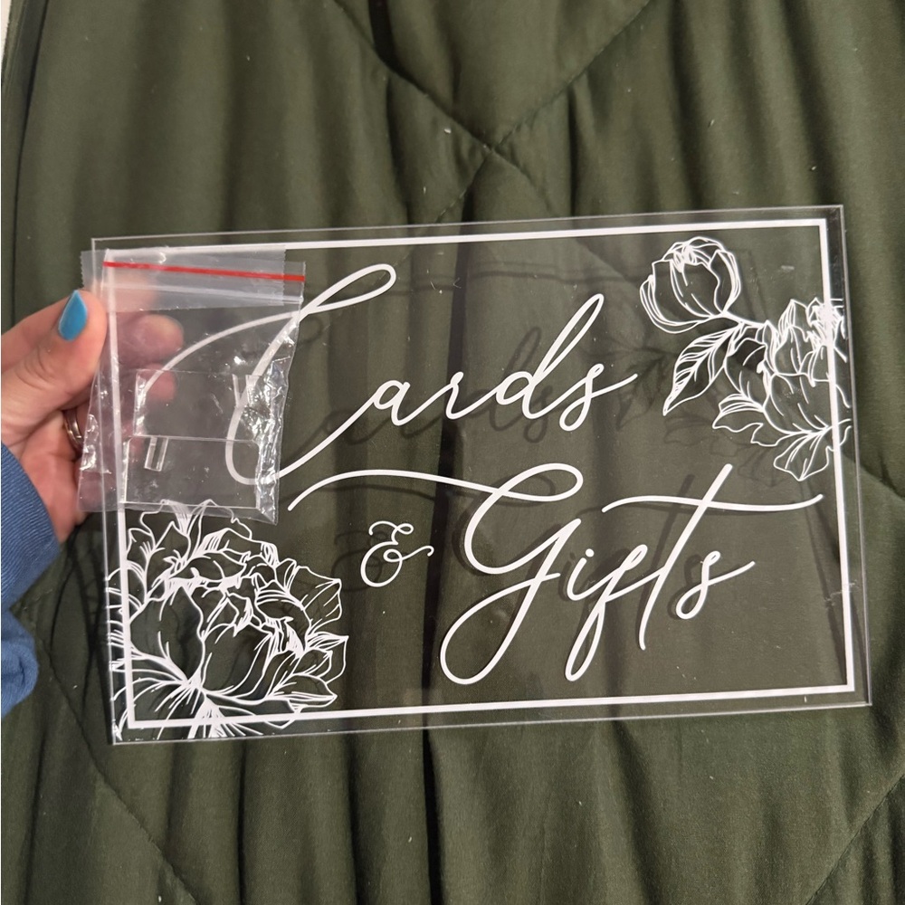 Clear Acrylic Cards and Gifts Sign